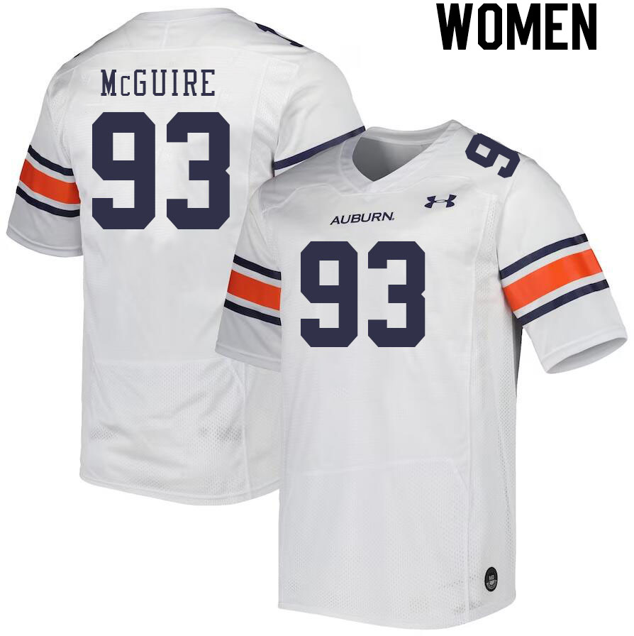 Women #93 Evan McGuire Auburn Tigers College Football Jerseys Stitched-White